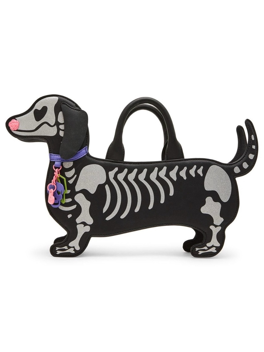 Betsey Johnson Xobark Dachshund Skeleton Crossbody Bag
